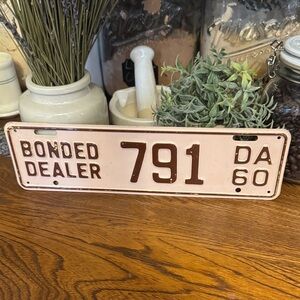 Vintage WA State 1960 Bonded Dealer License Plate 12” x 3.5”
